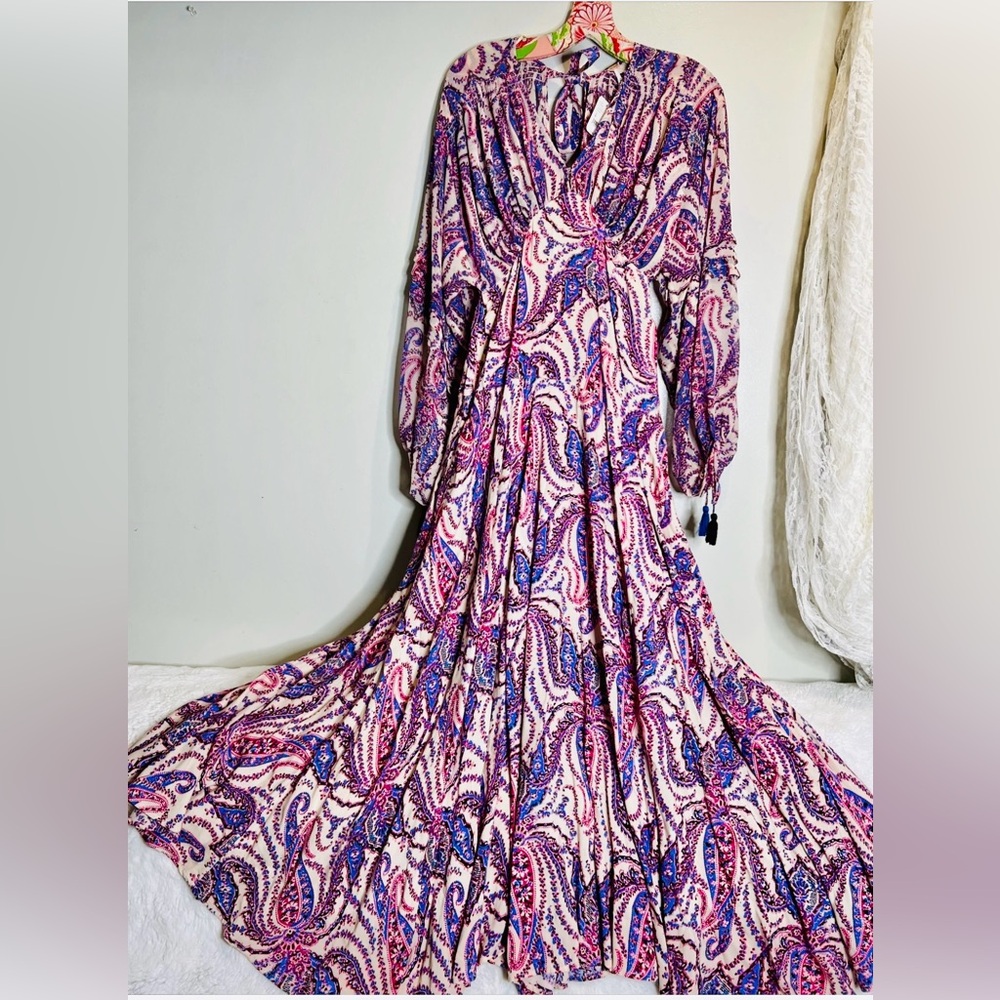 Free People Mirage Vibrant Paisle Maxi Dress
